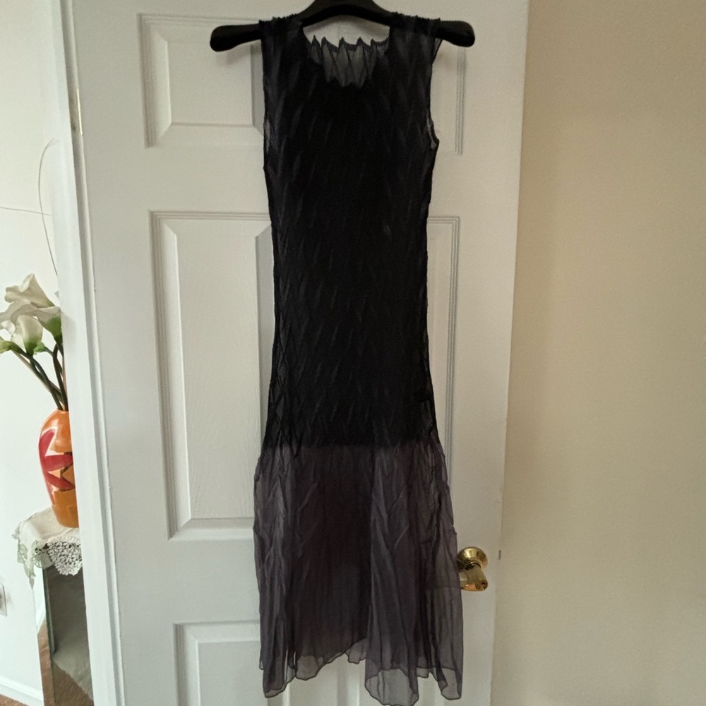 Gradient color see-through gauze dress